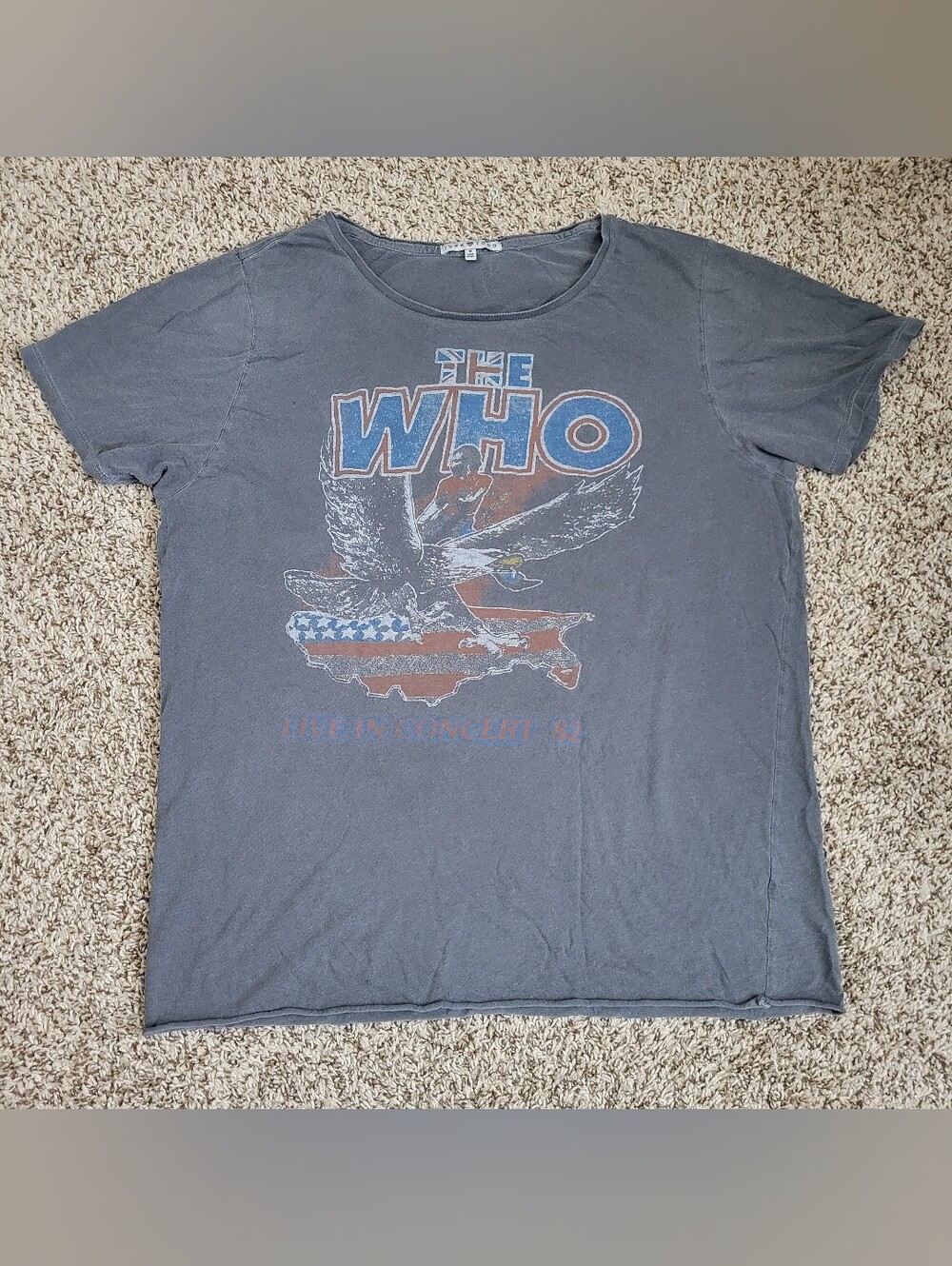 Junk Food The Who T-shirt Tee Shirt Top Black Gray Concert Vintage Medium